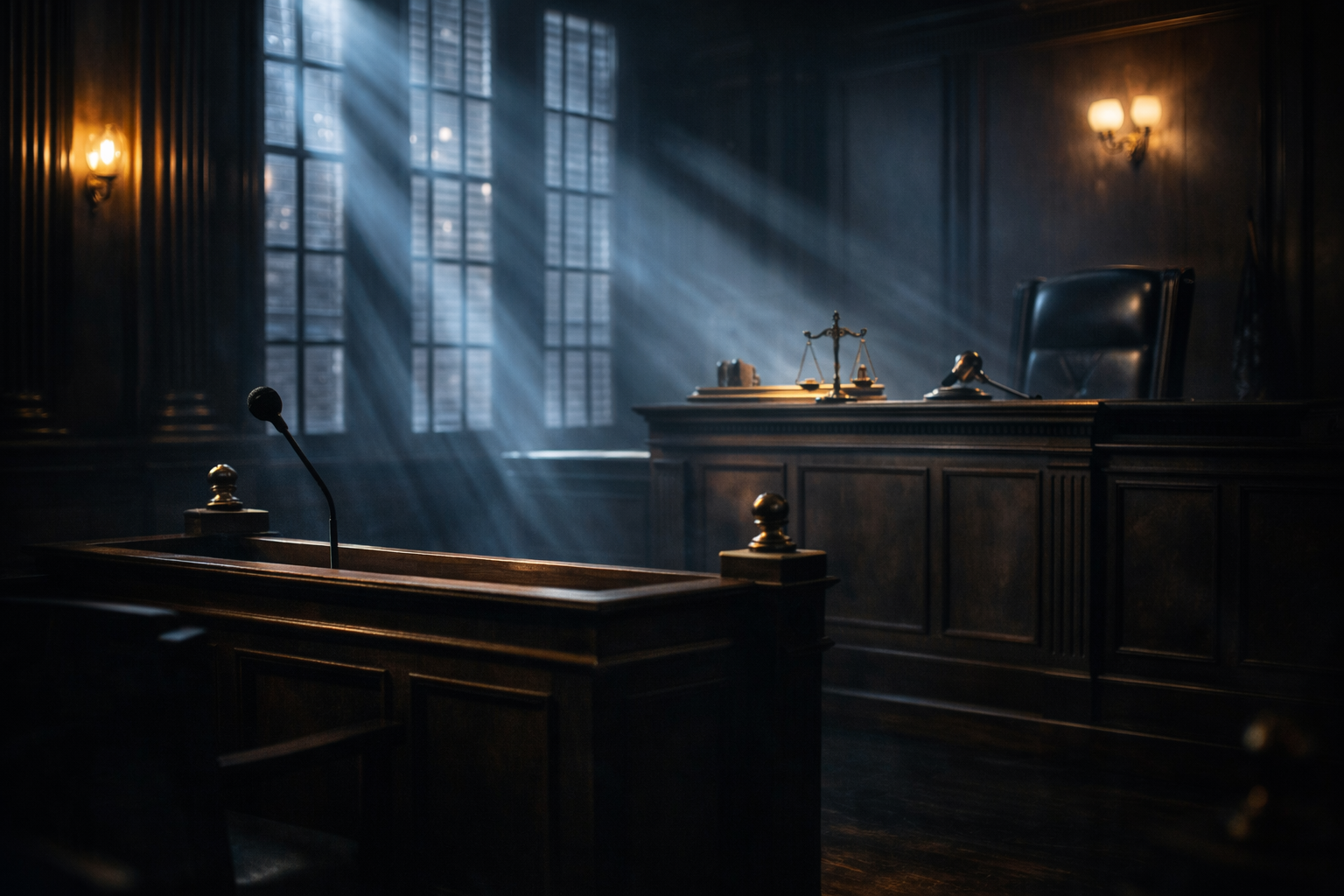 A cinematic noir courtroom scene (placeholder image).